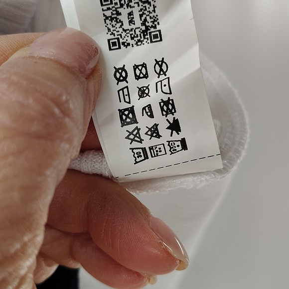 Zara Button Down Top Size Large White Ribbed Top Black Trim Short Sleeve Stretch - Picture 4 of 5